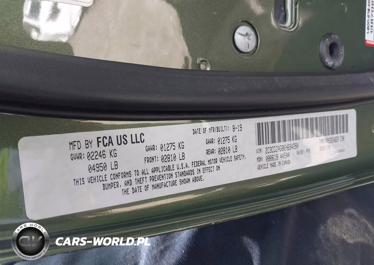 2019 Dodge Challenger Sxt VIN:2C3CDZAG8KH694280 - 9