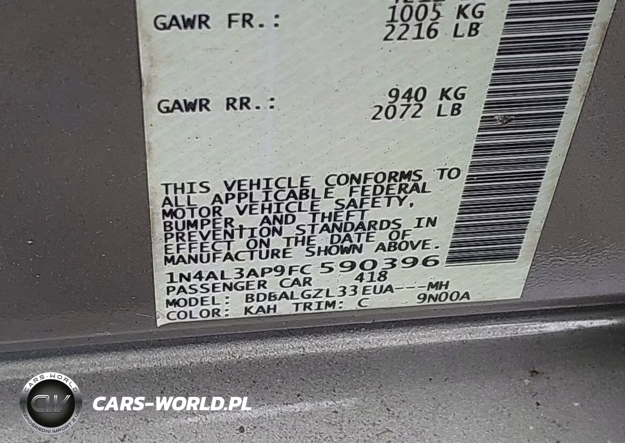 2015 Nissan Altima 2.5 S VIN:1N4AL3AP9FC590396 - 9