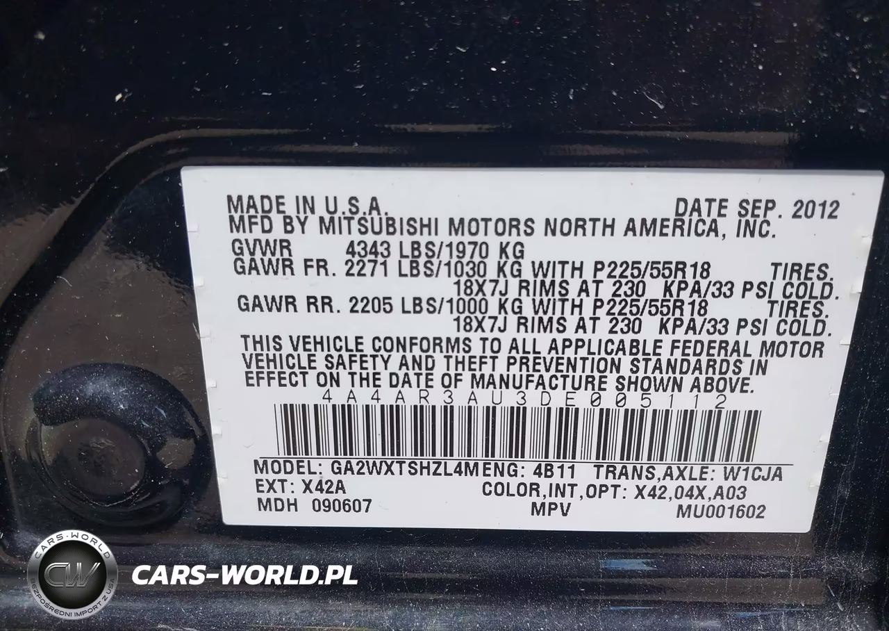 2013 Mitsubishi Outlander Sport Es VIN:4A4AR3AU3DE005112 - 9