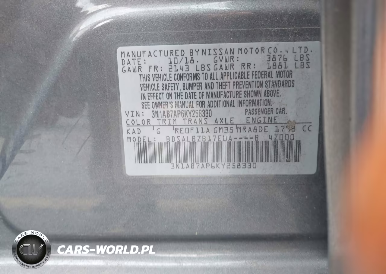 2019 Nissan Sentra S VIN:3N1AB7AP6KY258330 - 9