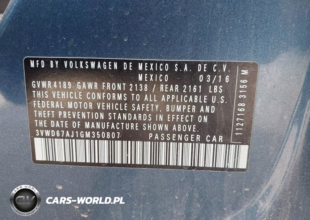 2016 Volkswagen Jetta 1.4T Se VIN:3VWD67AJ1GM350807 - 9