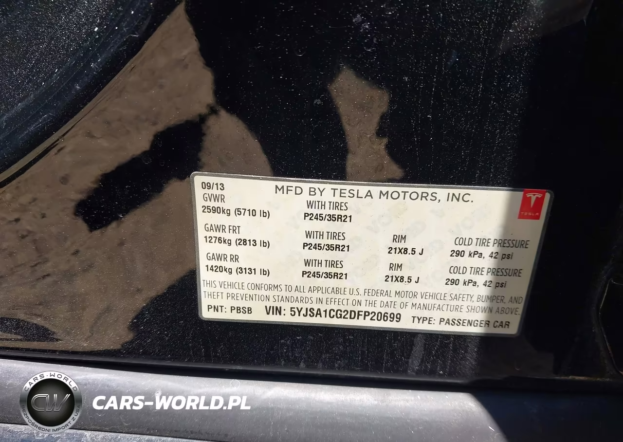 2013 Tesla Model S VIN:5YJSA1CG2DFP20699 - 9