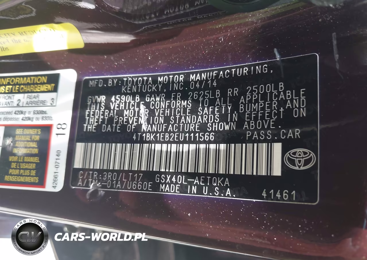2014 Toyota Avalon Xle Touring VIN:4T1BK1EB2EU111566 - 9