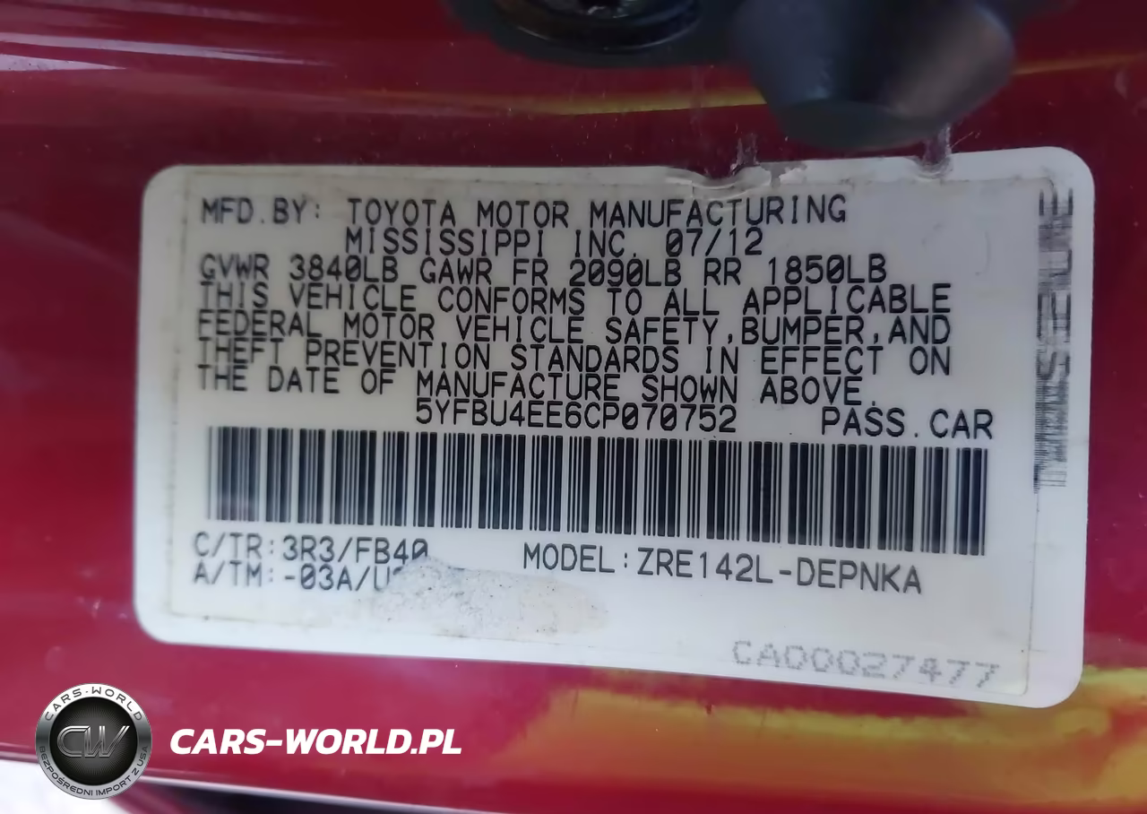 2012 Toyota Corolla Le VIN:5YFBU4EE6CP070752 - 9