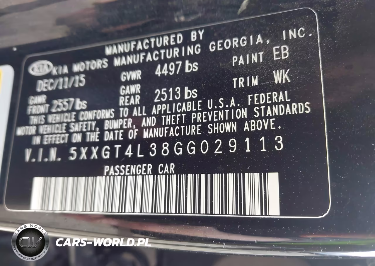 2016 Kia Optima Lx VIN:5XXGT4L38GG029113 - 9