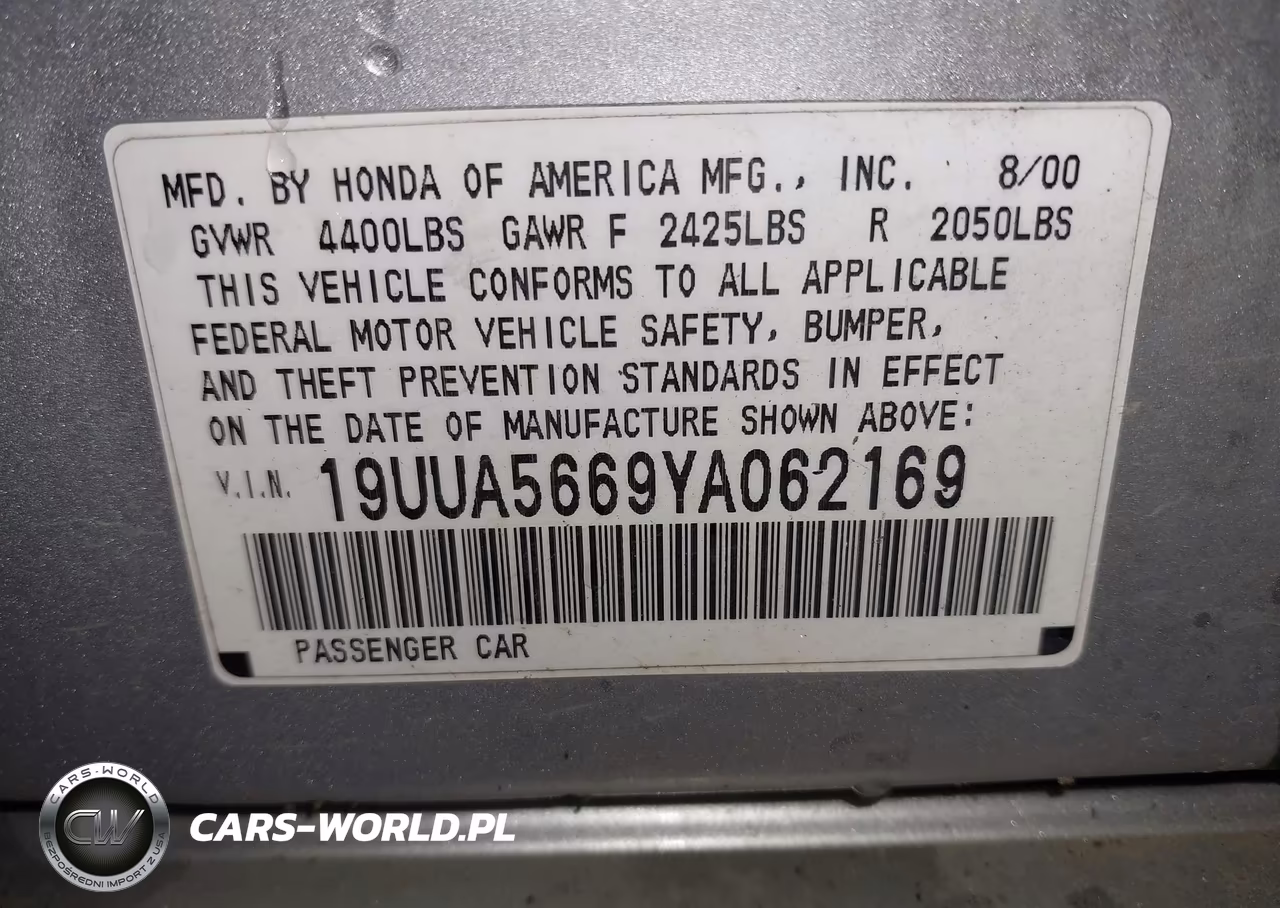 2000 Acura Tl 3.2 VIN:19UUA5669YA062169 - 9