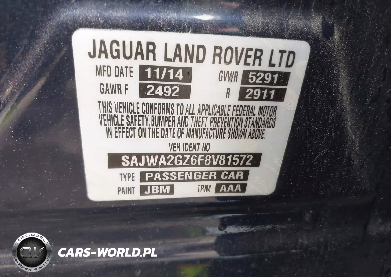 2015 Jaguar Xj Xjl Portfolio VIN:SAJWA2GZ6F8V81572 - 9