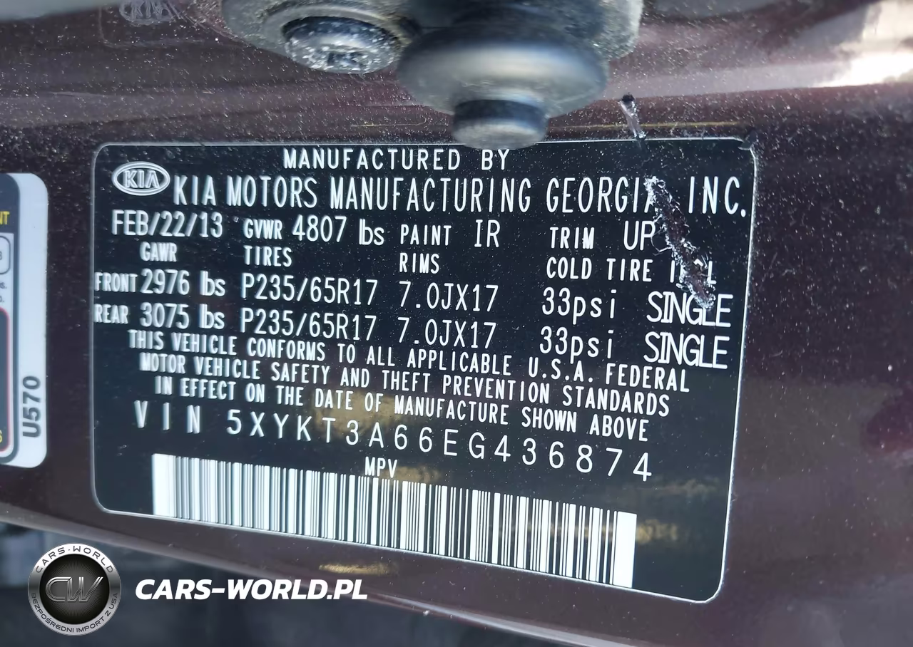KIA SORENTO LX VIN:5XYKT3A66EG436874 - 9