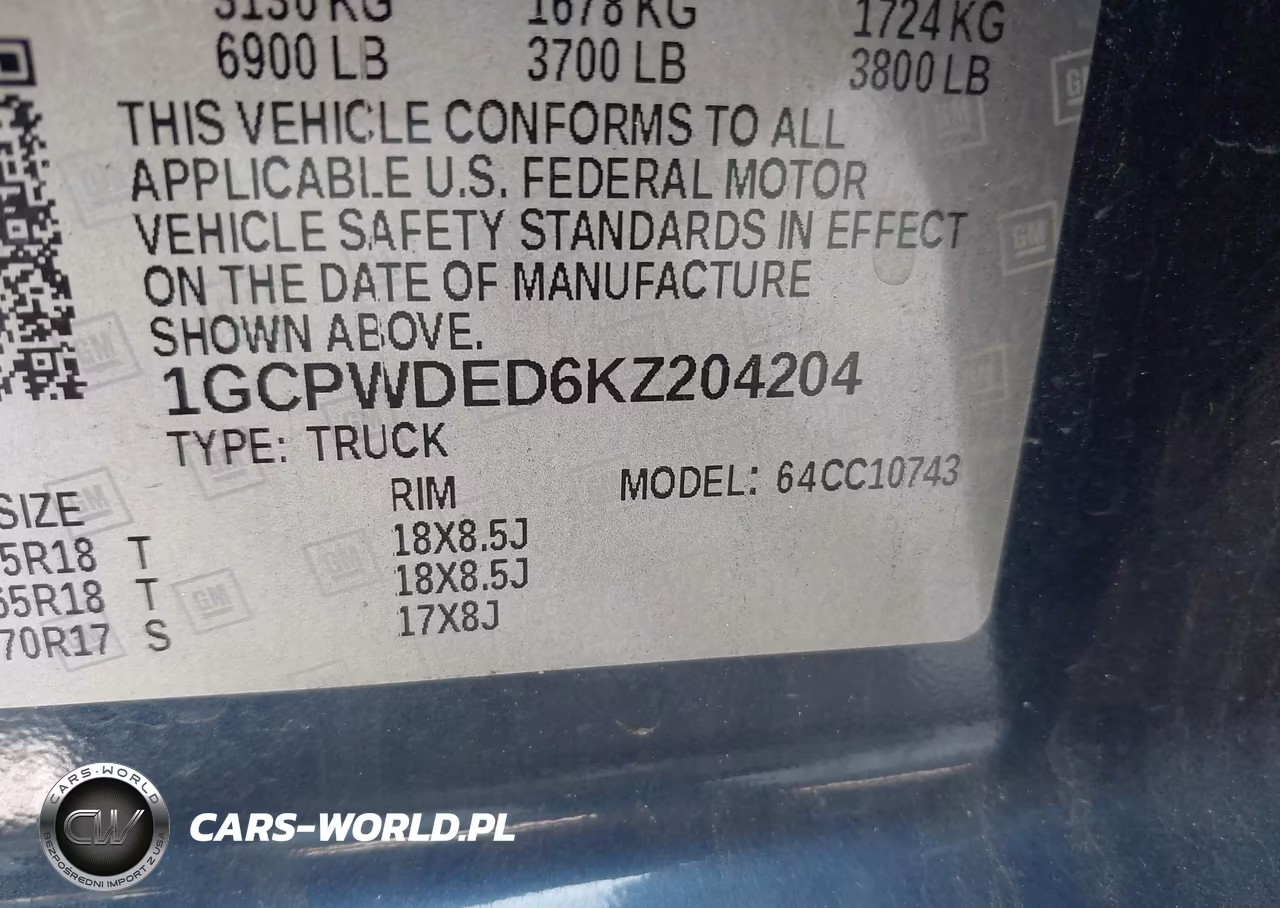 2019 Chevrolet Silverado 1500 Rst VIN:1GCPWDED6KZ204204 - 9