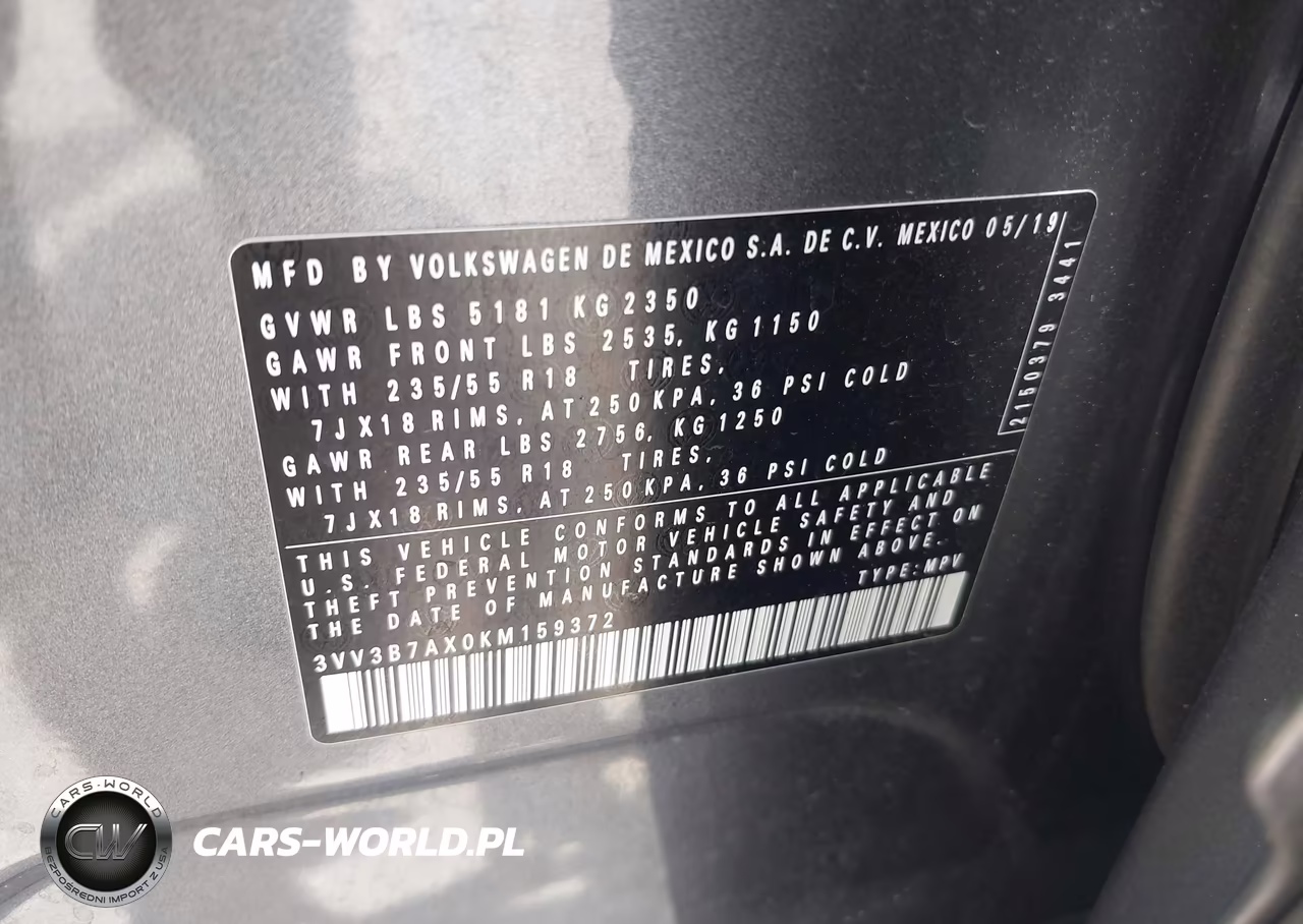 2019 Volkswagen Tiguan 2.0T Se-2.0T Sel-2.0T Sel R-Line-2.0T Sel R-Line Black VIN:3VV3B7AX0KM159372 - 9