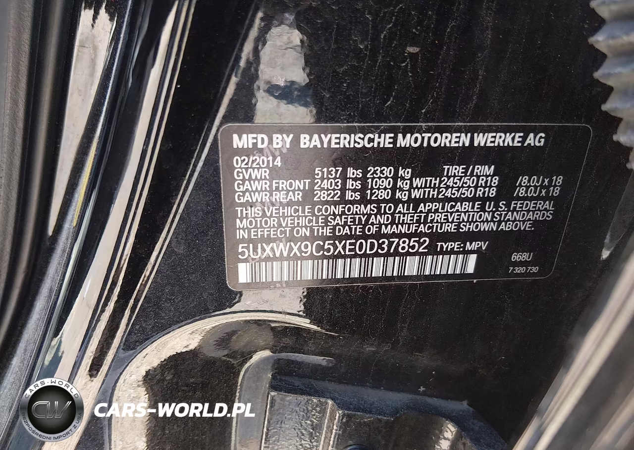 2014 BMW X3 xDrive28I VIN:5UXWX9C5XE0D37852 - 9