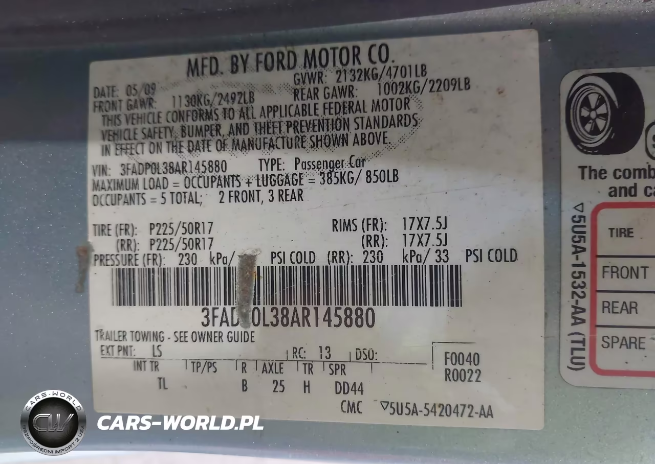 2010 Ford Fusion Hybrid VIN:3FADP0L38AR145880 - 9