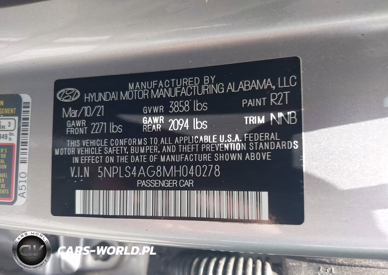 2021 Hyundai Elantra Sel VIN:5NPLS4AG8MH040278 - 9