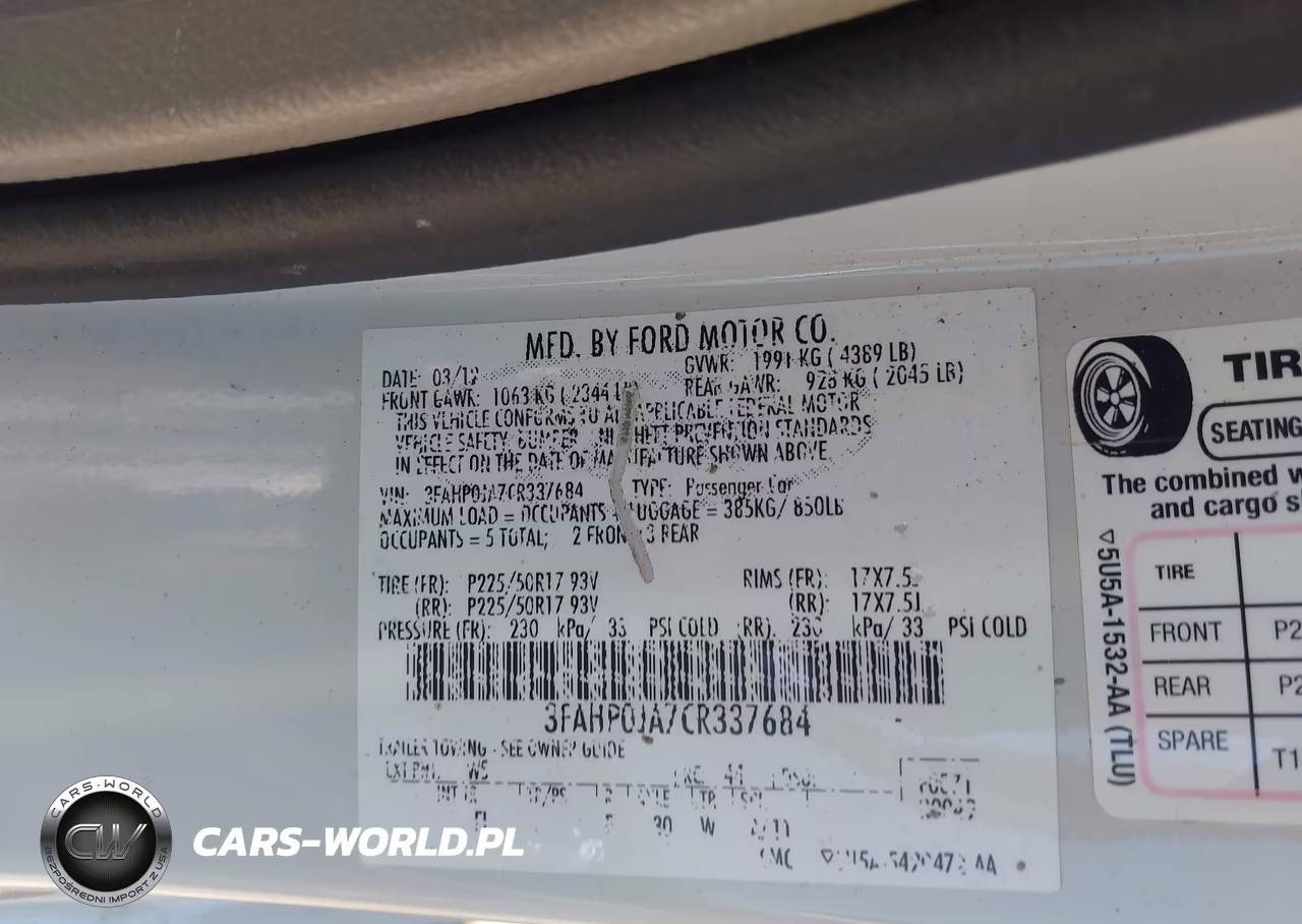 2012 Ford Fusion Sel VIN:3FAHP0JA7CR337684 - 9