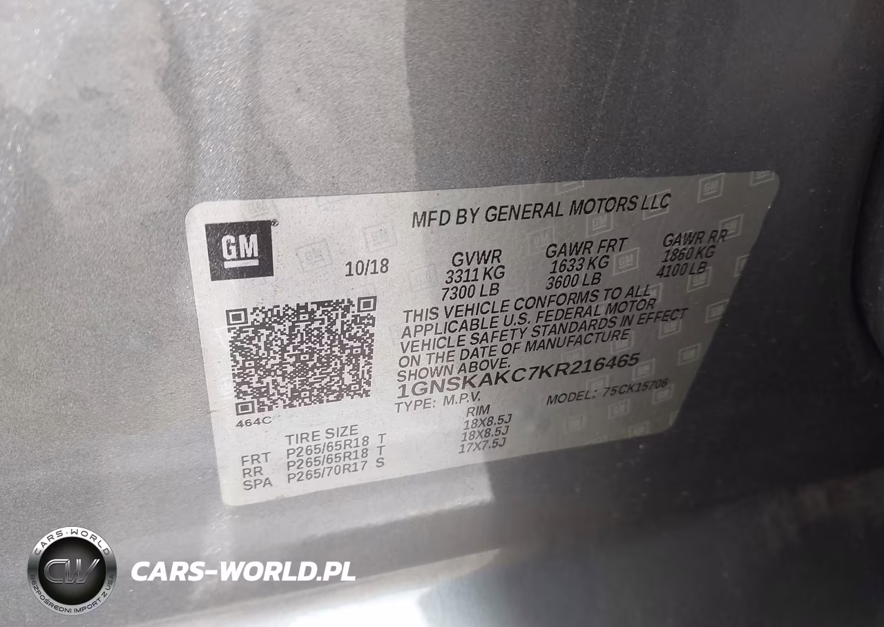 2019 Chevrolet Tahoe Ls VIN:1GNSKAKC7KR216465 - 9
