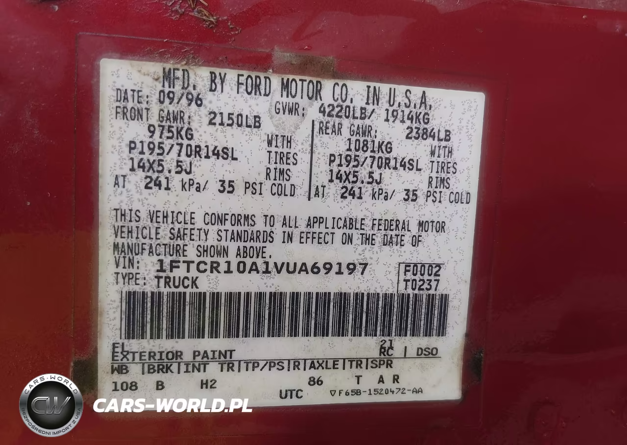 1997 Ford Ranger Splash-Xlt VIN:1FTCR10A1VUA69197 - 9
