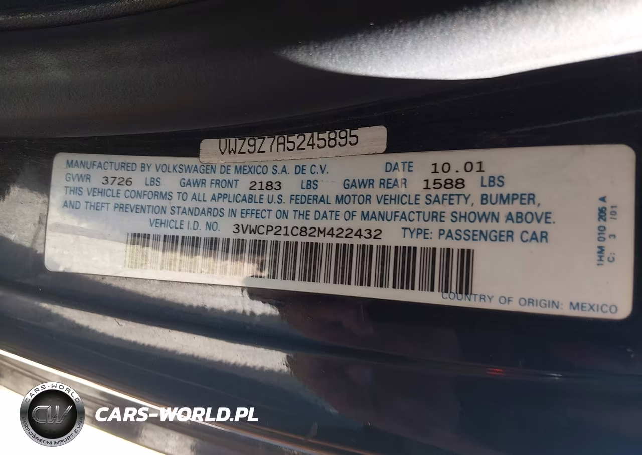 2002 Volkswagen New Beetle Gls Tdi VIN:3VWCP21C82M422432 - 9
