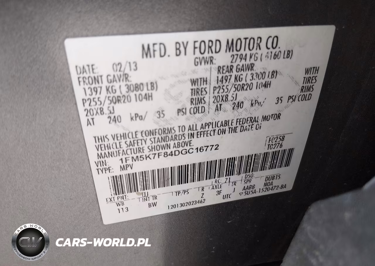 2013 Ford Explorer Limited VIN:1FM5K7F84DGC16772 - 9