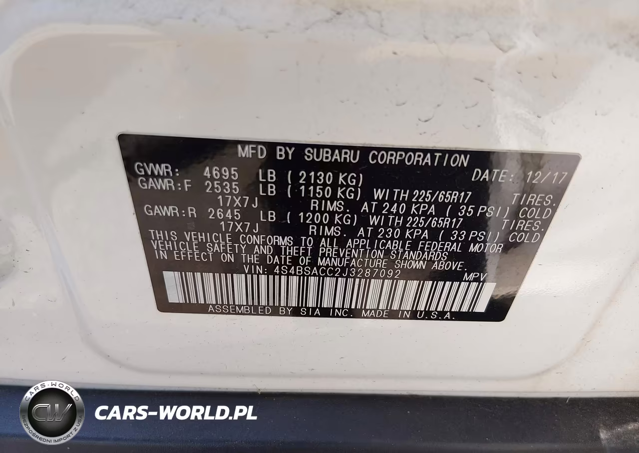2018 Subaru Outback 2.5I Premium VIN:4S4BSACC2J3287092 - 9