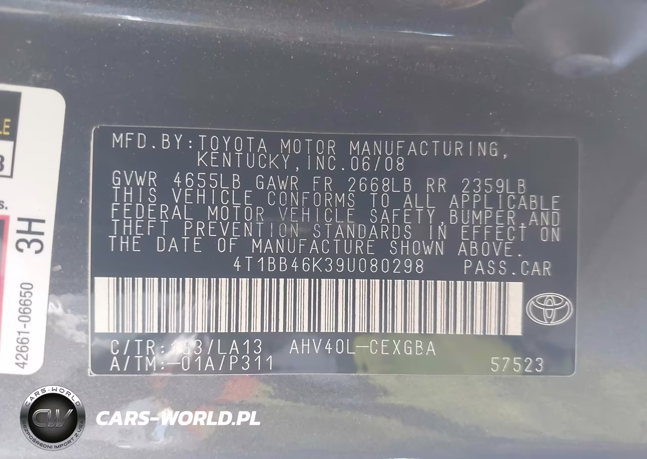 2009 Toyota Camry Hybrid VIN:4T1BB46K39U080298 - 9