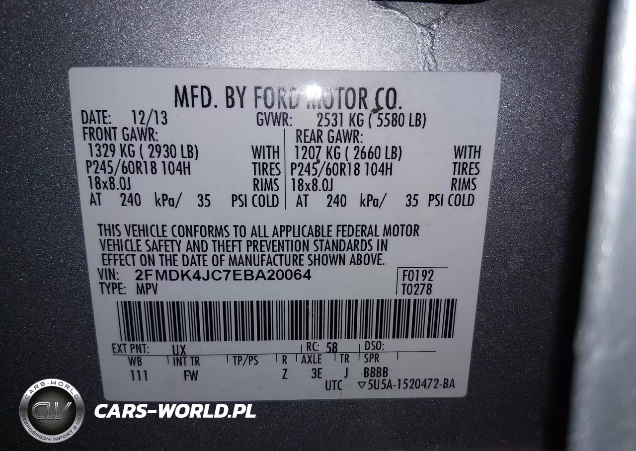 2014 Ford Edge Sel VIN:2FMDK4JC7EBA20064 - 9