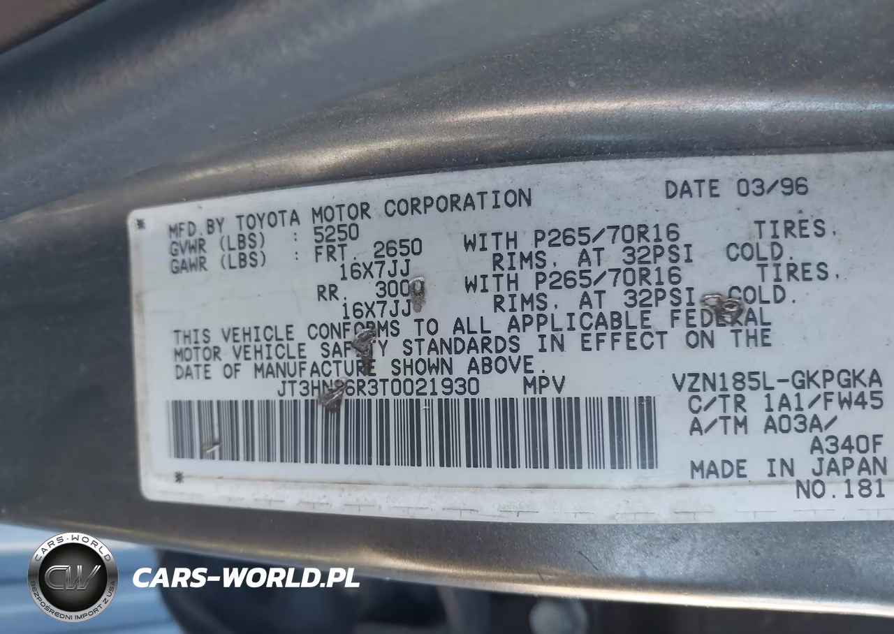 1996 Toyota 4Runner Sr5 VIN:JT3HN86R3T0021930 - 9