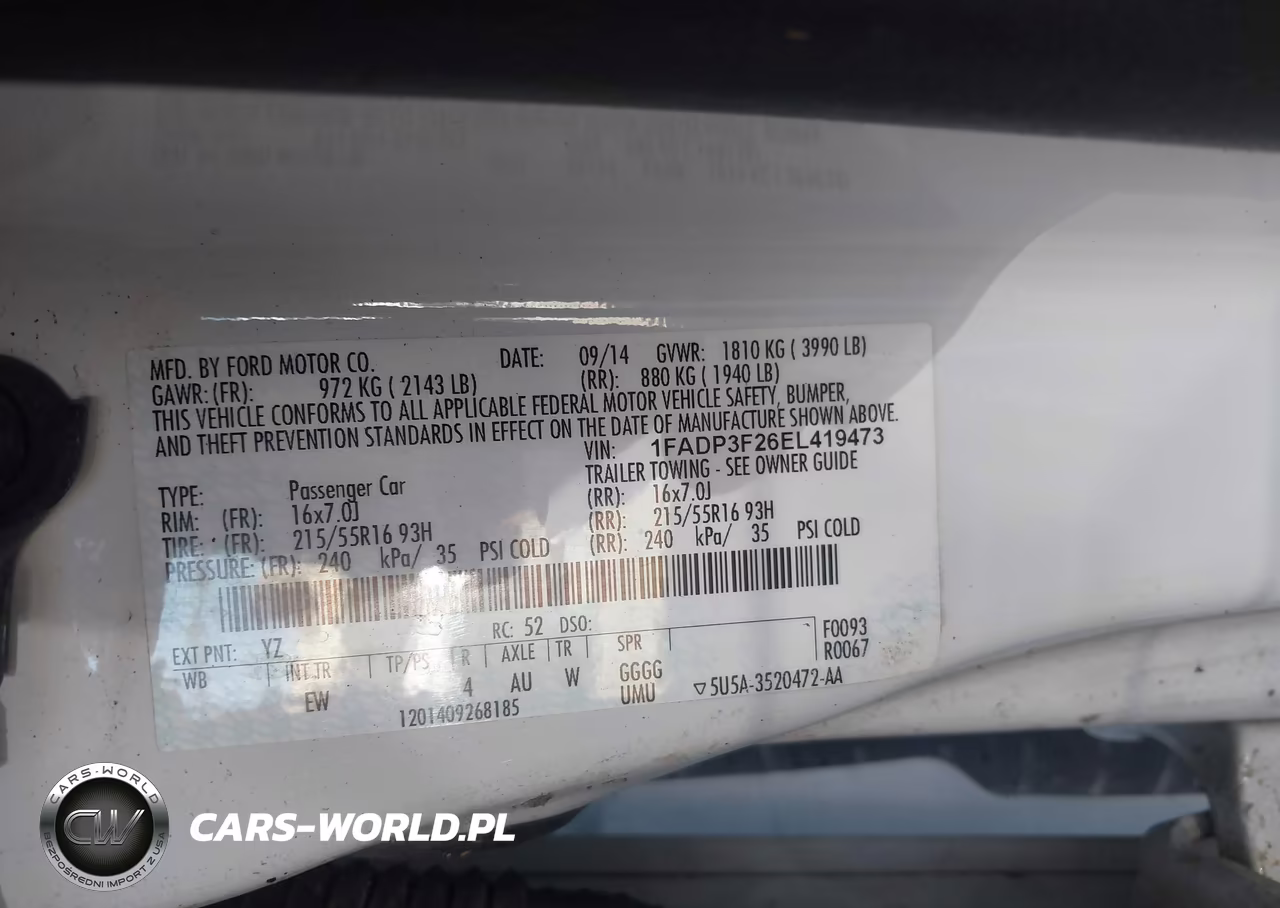 2014 Ford Focus Se VIN:1FADP3F26EL419473 - 9