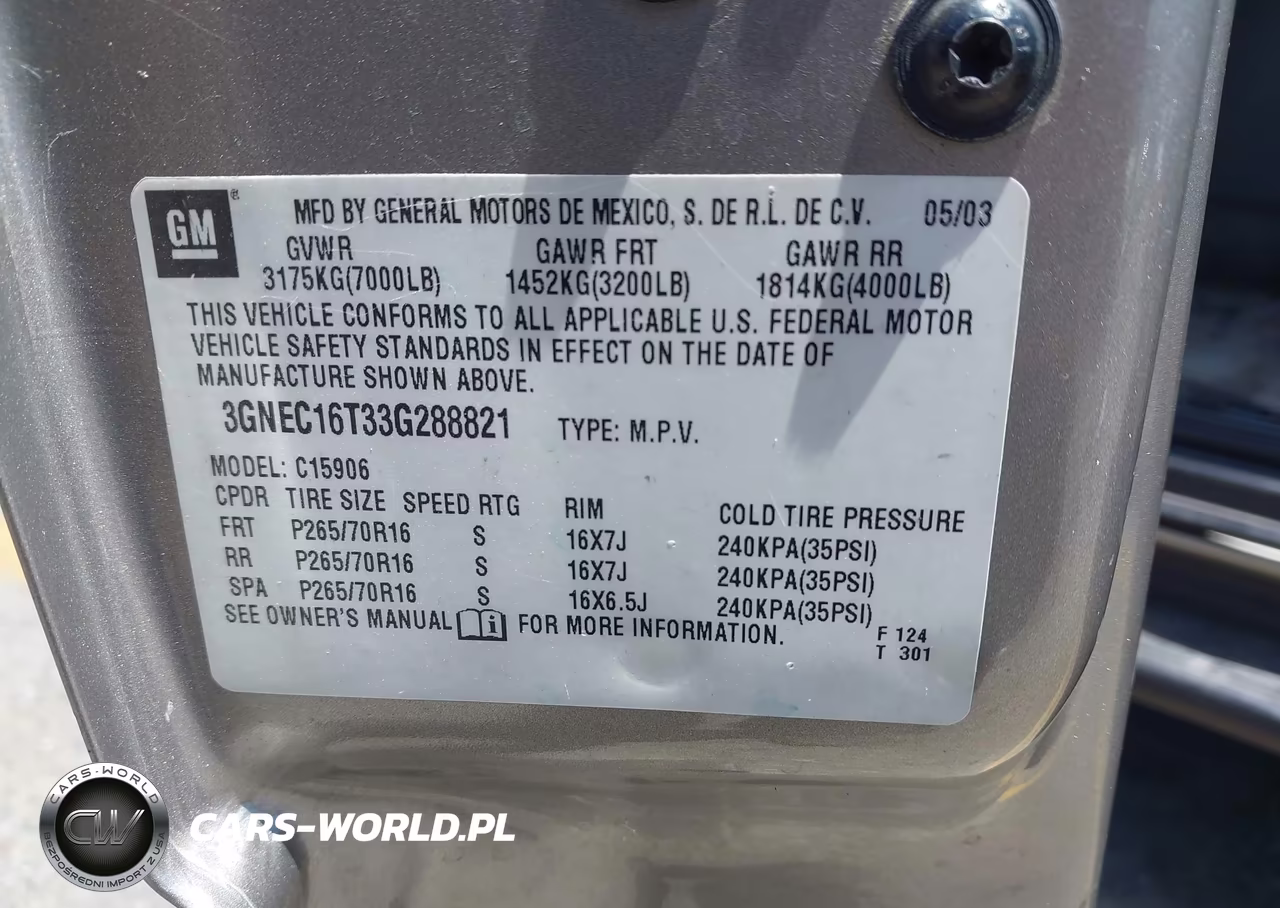 2003 Chevrolet Suburban 1500 Lt VIN:3GNEC16T33G288821 - 9