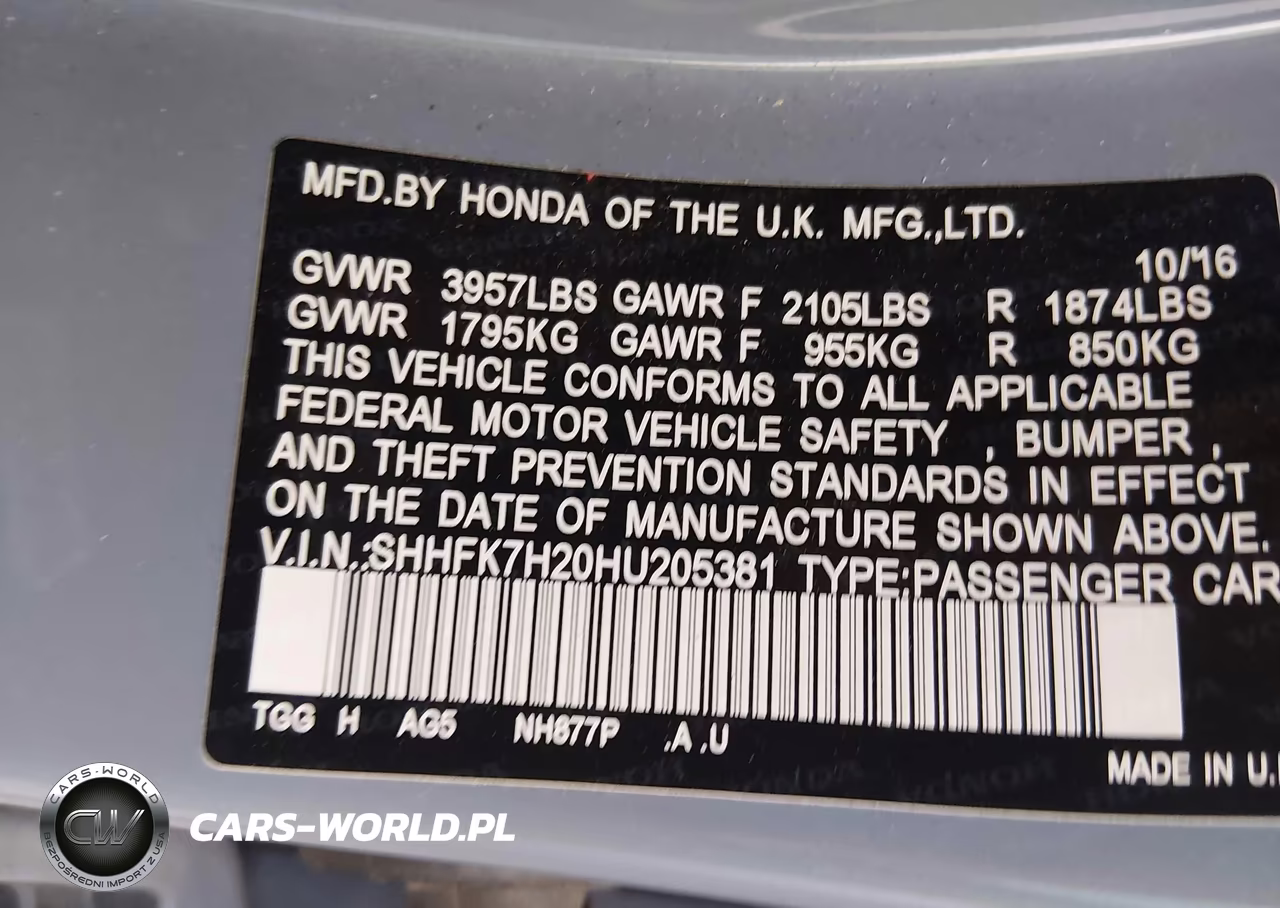 2017 Honda Civic Lx VIN:SHHFK7H20HU205381 - 9