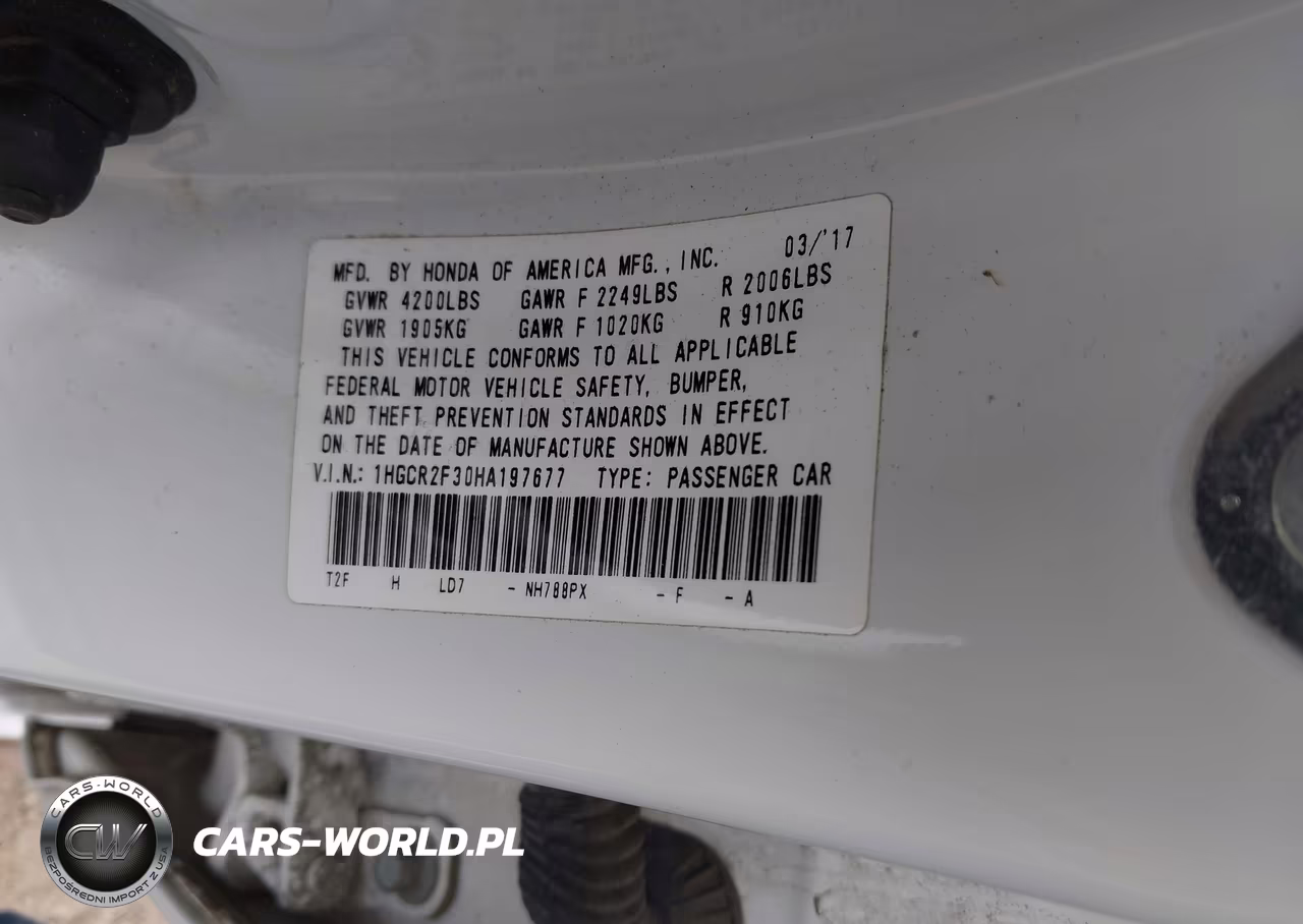 2017 Honda Accord Lx VIN:1HGCR2F30HA197677 - 9