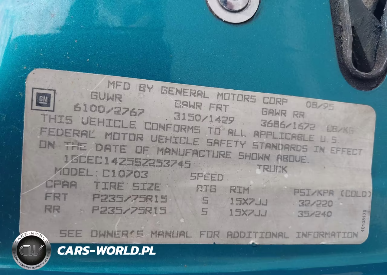 1995 Chevrolet Gmt-400 C1500 VIN:1GCEC14Z5SZ253745 - 9