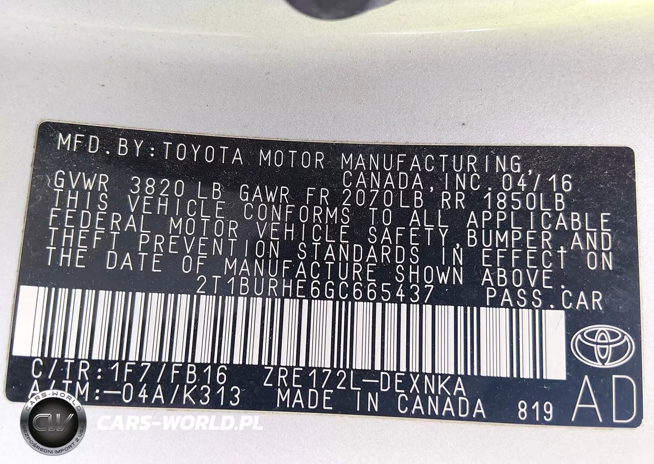 2016 Toyota Corolla Le VIN:2T1BURHE6GC665437 - 9