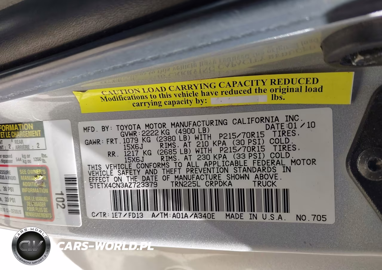 2010 Toyota Tacoma VIN:5TETX4CN3AZ723379 - 9