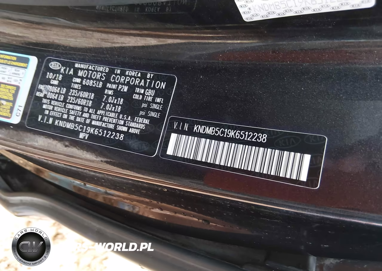 2019 Kia Sedona Ex VIN:KNDMB5C19K6512238 - 9