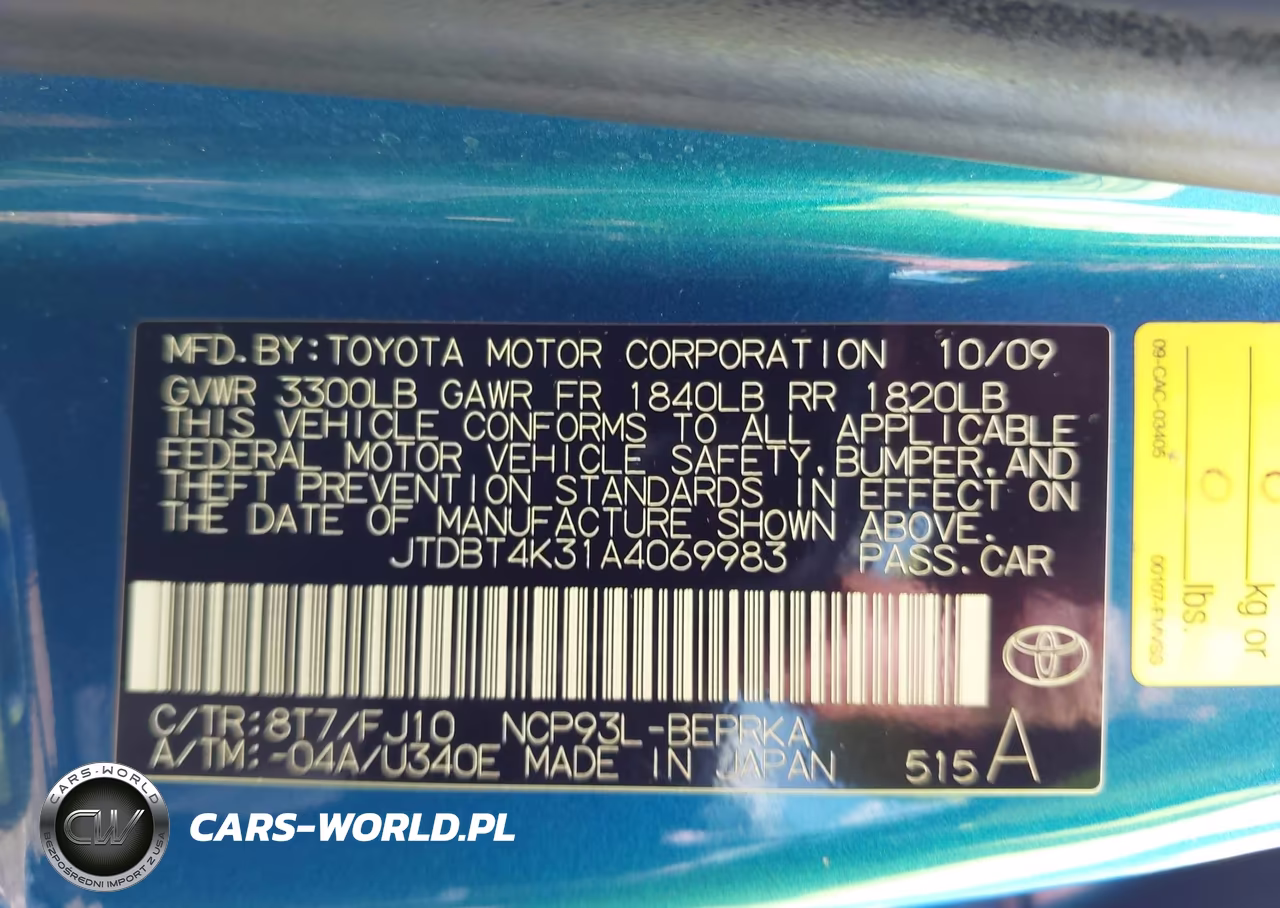 2010 Toyota Yaris VIN:JTDBT4K31A4069983 - 9