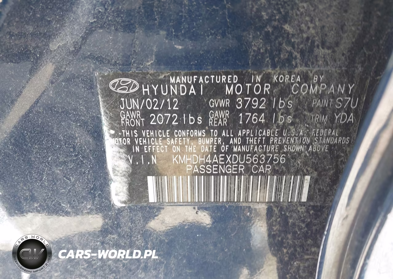 2013 Hyundai Elantra Gls VIN:KMHDH4AEXDU563756 - 9