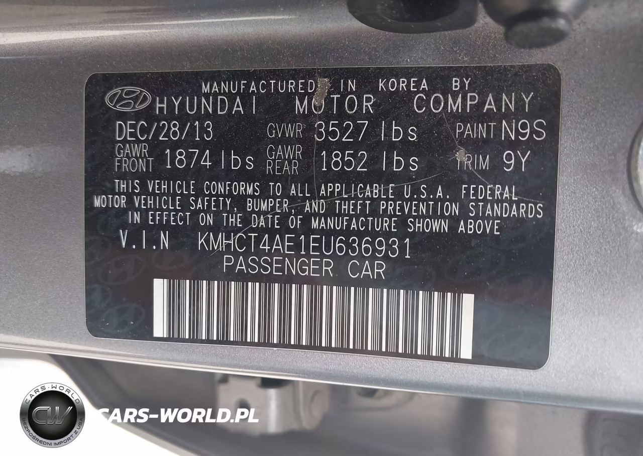 2014 Hyundai Accent Gls VIN:KMHCT4AE1EU636931 - 9