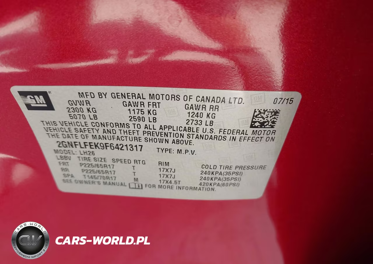 2015 Chevrolet Equinox Lt VIN:2GNFLFEK9F6421317 - 9