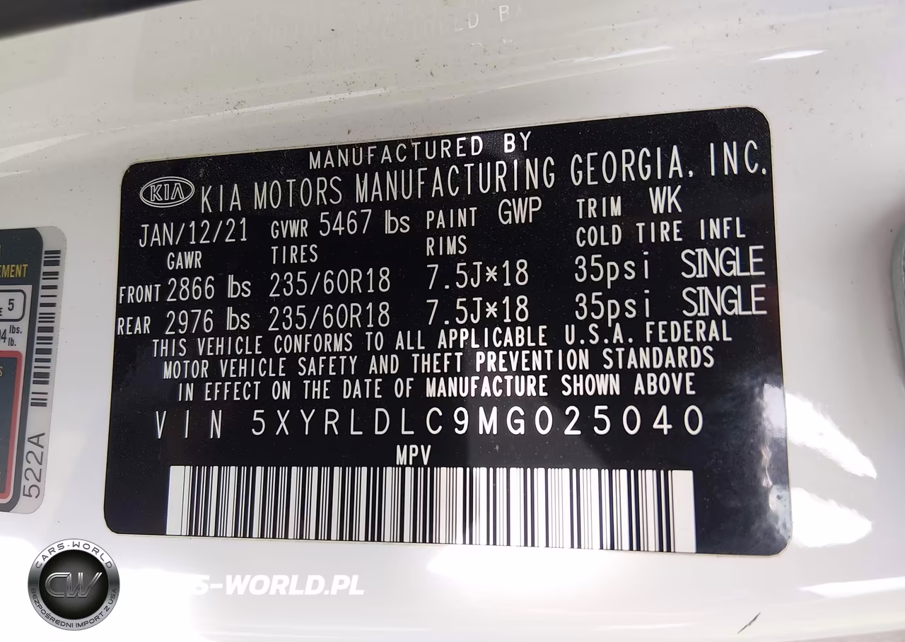 2021 Kia Sorento S VIN:5XYRLDLC9MG025040 - 9