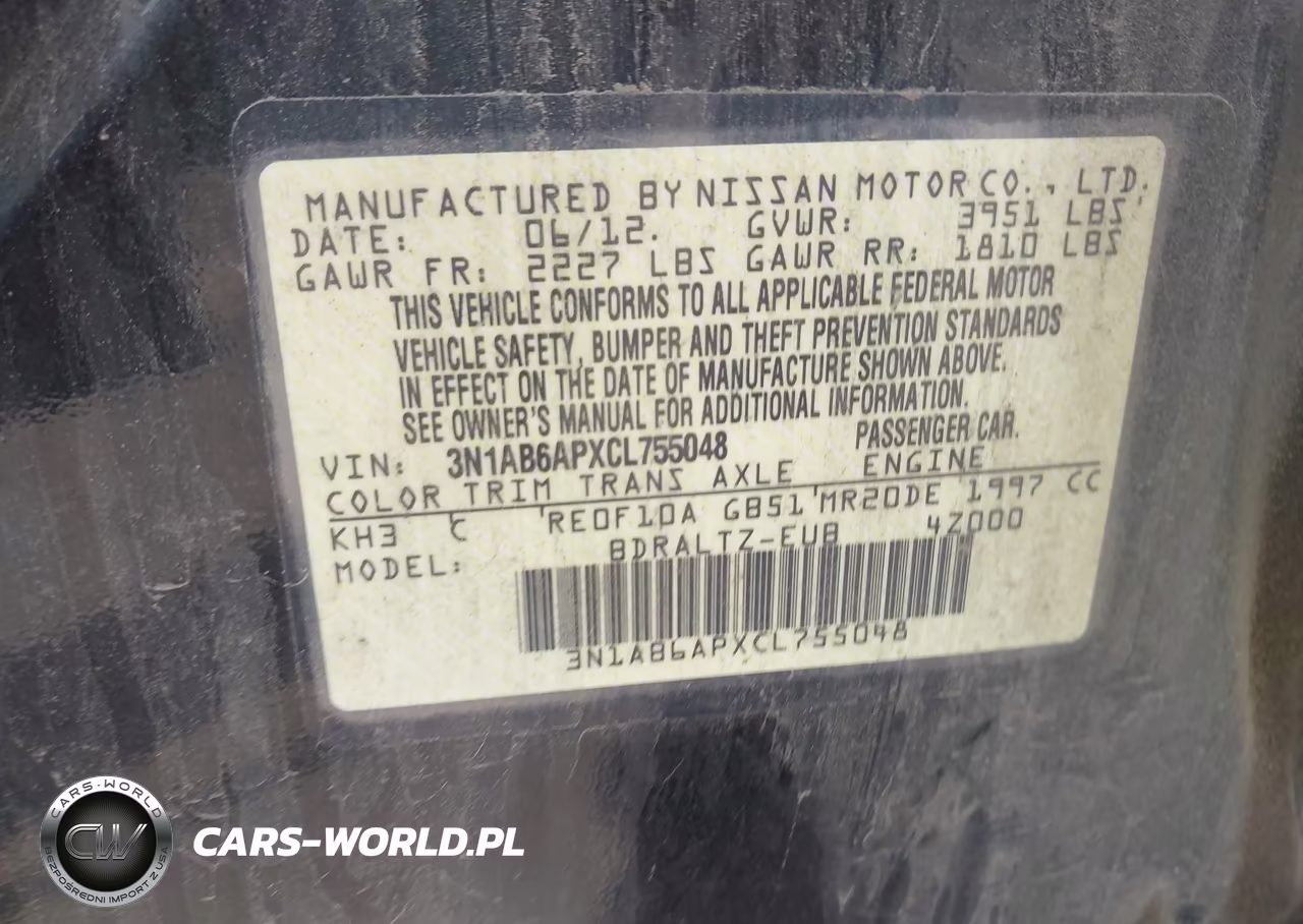 2012 Nissan Sentra 2.0 S VIN:3N1AB6APXCL755048 - 9