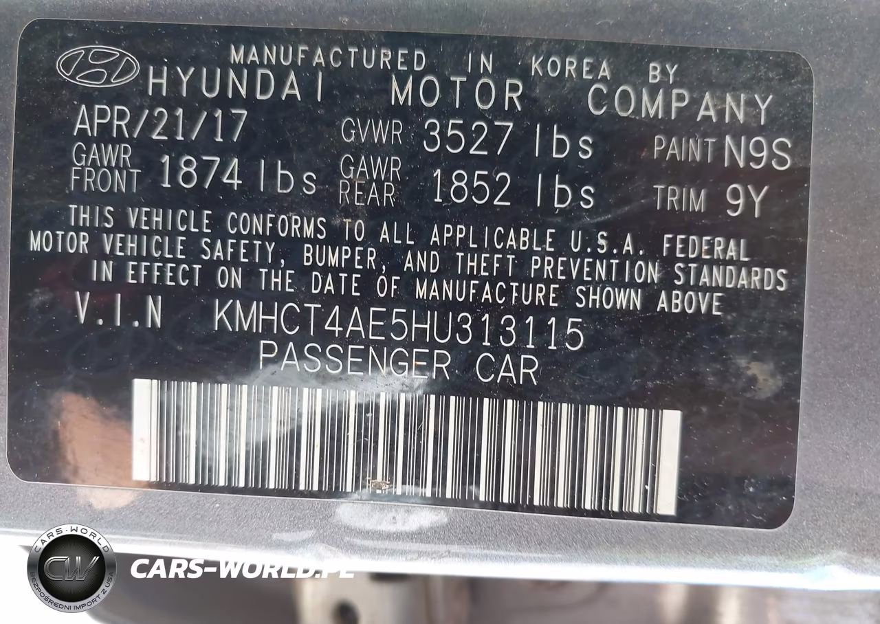 2017 Hyundai Accent Se VIN:KMHCT4AE5HU313115 - 9