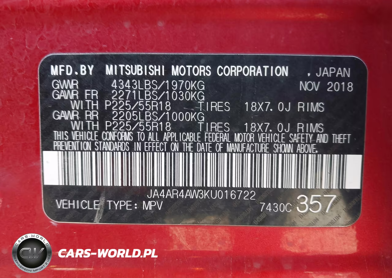 2019 Mitsubishi Outlander Sport 2.4 Gt VIN:JA4AR4AW3KU016722 - 9