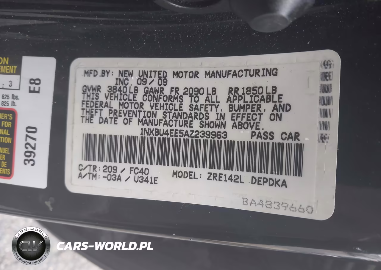 2010 Toyota Corolla Le VIN:1NXBU4EE5AZ239963 - 9