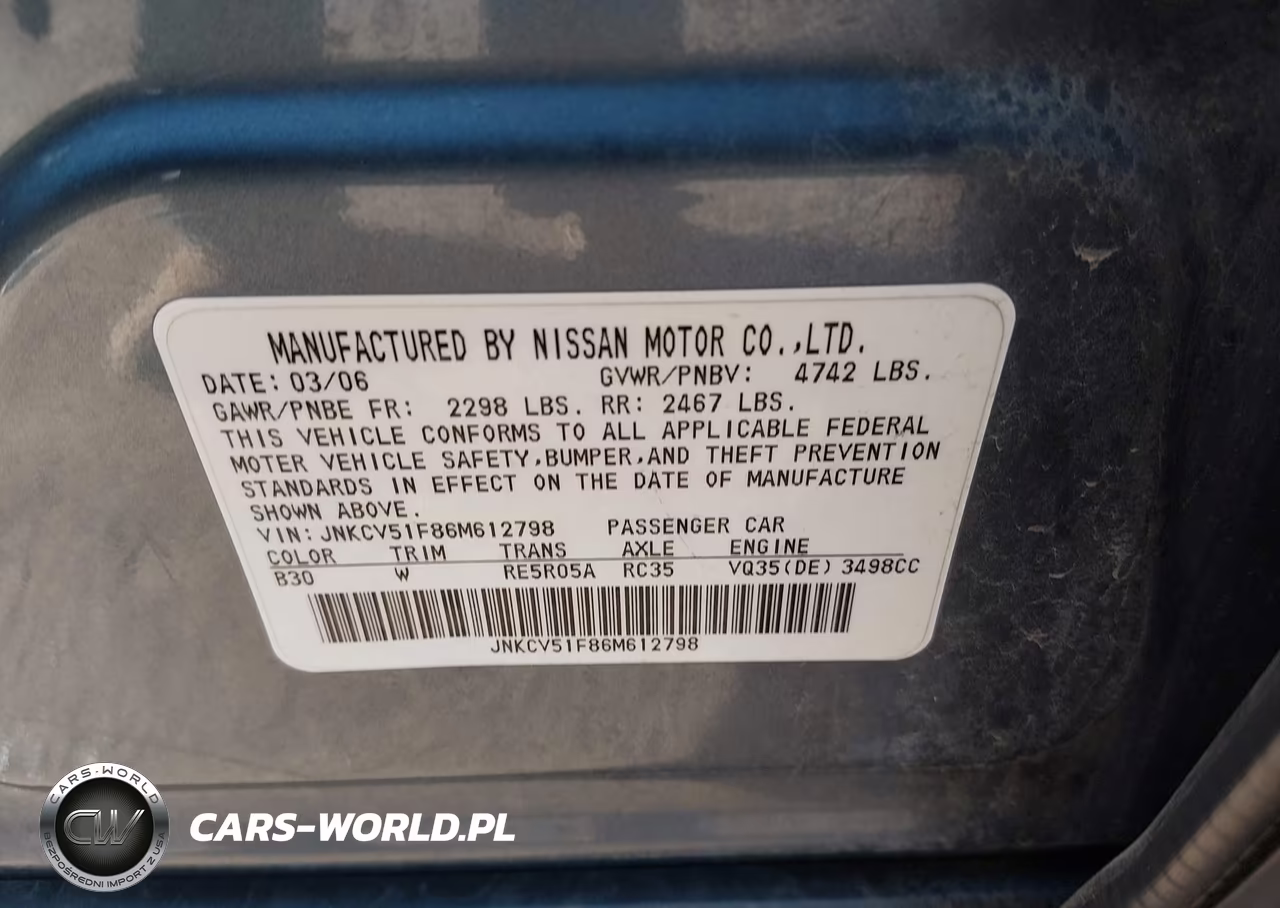 2006 Infiniti G35X VIN:JNKCV51F86M612798 - 9