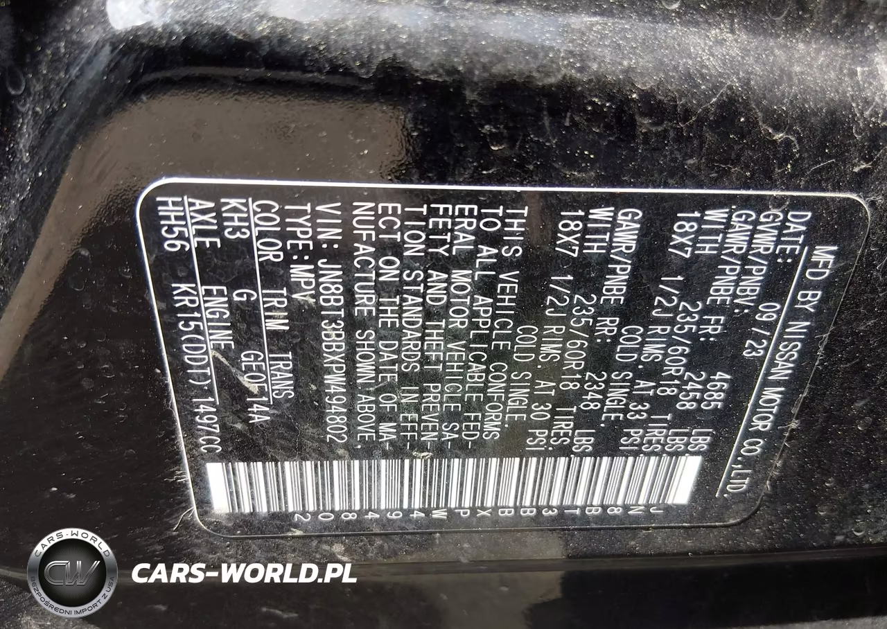 2023 Nissan Rogue Sv Intelligent Awd VIN:JN8BT3BBXPW494802 - 9