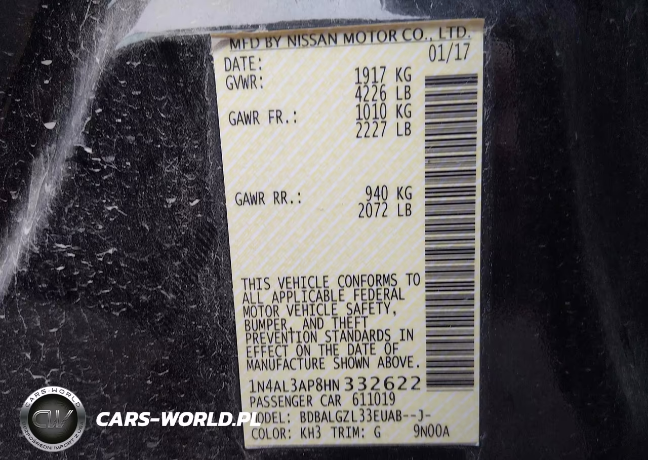2017 Nissan Altima 2.5 S VIN:1N4AL3AP8HN332622 - 9