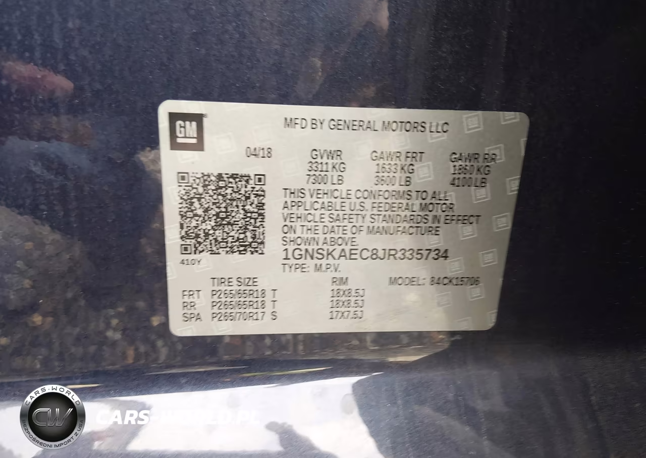 2018 Chevrolet Tahoe Ls VIN:1GNSKAEC8JR335734 - 9