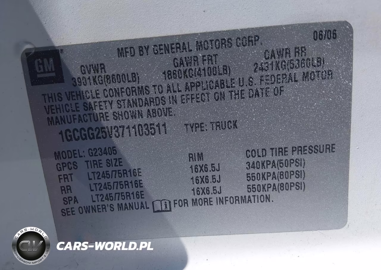 2007 Chevrolet Express Work Van VIN:1GCGG25V371103511 - 9
