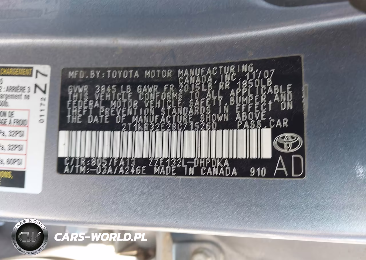 2008 Toyota Matrix Std VIN:2T1KR32E28C715260 - 9