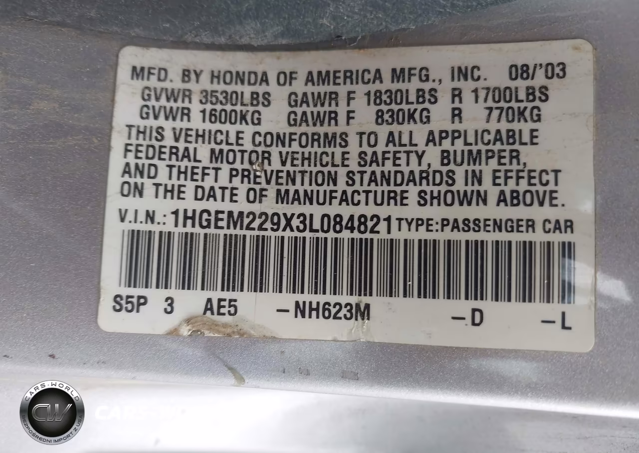 2003 Honda Civic Ex VIN:1HGEM229X3L084821 - 9